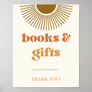 Poster Enseigne Livres & Cadeaux Soleil Rétro, Cadeaux So