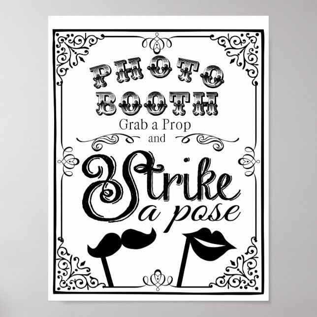 Poster ENSEIGNE mariage ou fête PHOTOBOOTH (Devant)