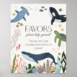 Poster Enseigne nautique Sous la mer Favors de l'océan