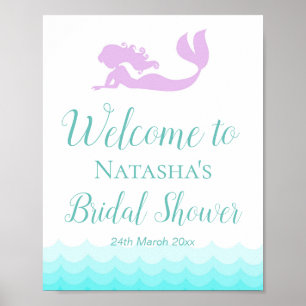 Poster Enseigne personnalisée 8x10" Sirène et Vagues
