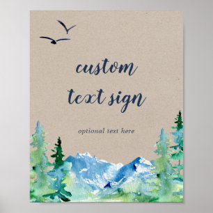 Poster Enseigne personnalisée avec texte Kraft Mountain C