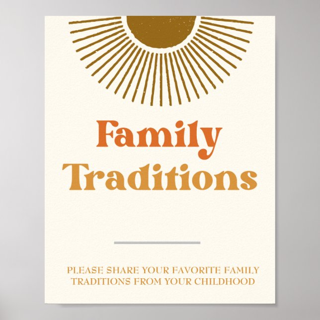 Poster Enseigne personnalisée de traditions familiales au (Devant)