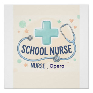 Poster Enseigne personnalisée d'infirmière scolaire vinta