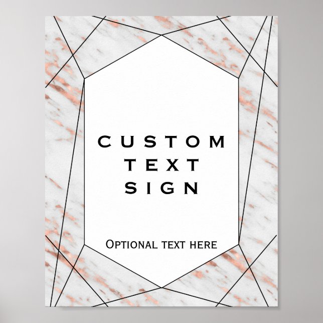 Poster Enseigne personnalisée en marbre géométrique or ro (Devant)