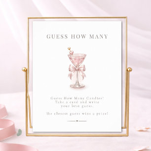 Poster Enseigne 'Pink Martini Baby Shower Guess How Many'