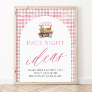 Poster Enseigne Rose Idées de Soirée de Rendez-vous Fraîc