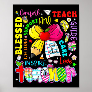 Poster Enseigner Amour Inspirer Enseignant Enfants Crayon