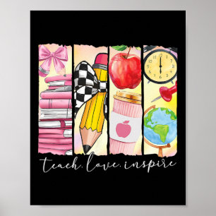 Poster Enseigner Amour Inspirer Enseignant Premier Jour D