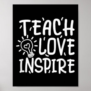 Poster Enseigner, Amour, Inspirer, Enseignant, Retour À L