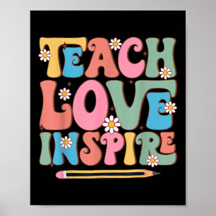 Poster Enseigner Amour Inspirer Rétro Groovy Retour à l'é