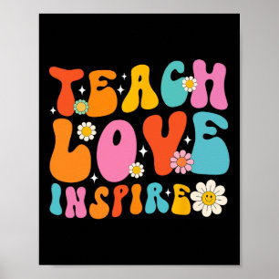 Poster Enseigner L'Amour Inspirer Le Premier Jour École R