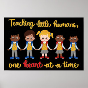 POSTER ENSEIGNER LES PETITS HUMAINS UN COEUR À LA FOIS