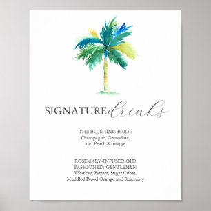 Poster Enseignes de boissons signatures 8x10 Enseigne de