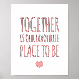 Poster Ensemble - Art Whimsical familial Imprimer en rose