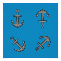 Ensemble d'ancre de bateau de dessin animé