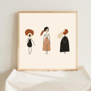 Poster Ensemble d'art géométrique féminin XI