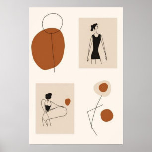 Poster Ensemble d'art mural féminin minimaliste Moderne