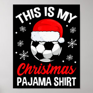 Poster Ensemble de pyjama de Noël drôle de balle de footb