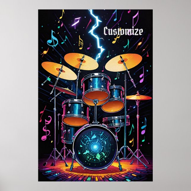 Poster Ensemble de tambours à cymbales d'état (Devant)