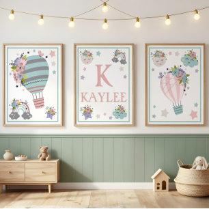 Poster Ensemble d'impression artistique de nuage de montg