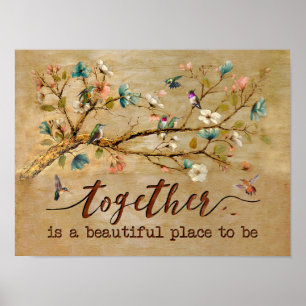 Poster Ensemble Est Un Beau Endroit Pour Être Un Colibri