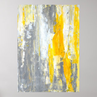 Poster 'Ensemble' Gris et Jaune Art Abstrait