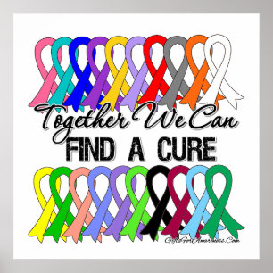 Poster Ensemble, Nous Pouvons Trouver Des RIBBONS CANCER 