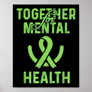 Poster Ensemble pour la santé mentale Maladie du cerveau
