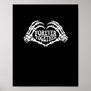 Poster Ensemble Un Coeur Fait De Squelette Mains Classiqu