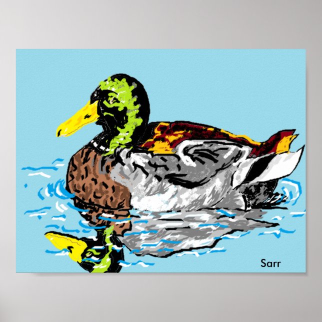 Poster/Ente in einem Teich Poster (Vorne)