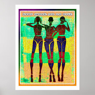 Poster Entendez que parler ne voir l'aucun mal