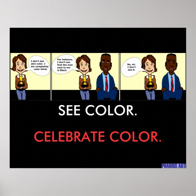 Poster entièrement coloré aveugle (Devant)