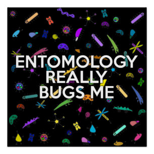 Poster ENTOMOLOGIE ME DÉGOÛTE VRAIMENT Blague scientifiqu