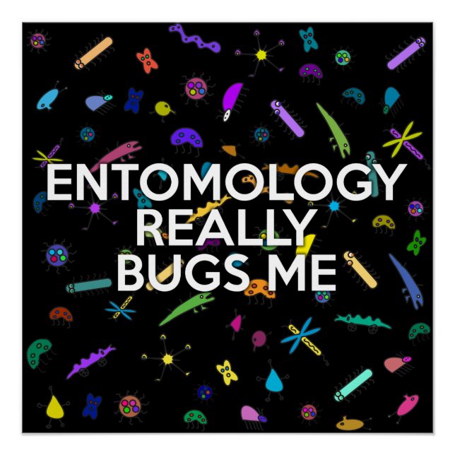 Poster ENTOMOLOGIE VRAIMENT BUGS ME Science Plaisanterie (Devant)