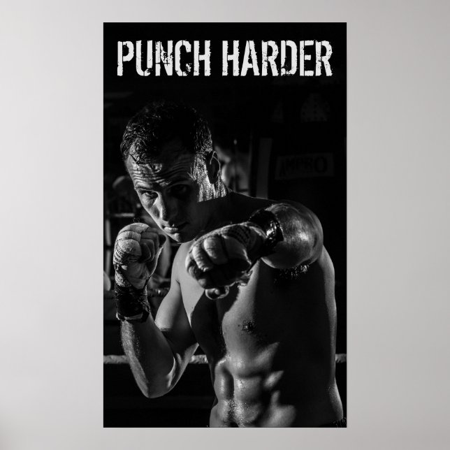Poster Entraînement de boxe motivant (Devant)