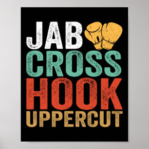 Poster Entraînement de boxeur drôle Jab Cross Hook Upperc