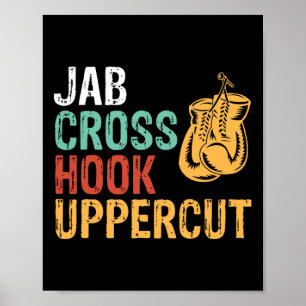 Poster Entraînement de boxeur Jab Cross Hook Uppercut Hom