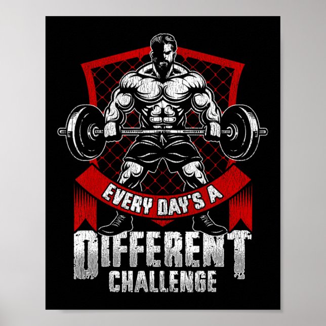 Poster Entraînement de gym pour l'haltérophilie Chaque jo (Devant)