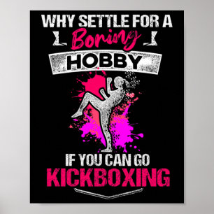 Poster Entraînement de kick-boxing ennuyeux de kick-boxin