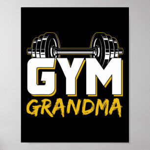 Poster Entraînement de musculation pour grand-mère de sal