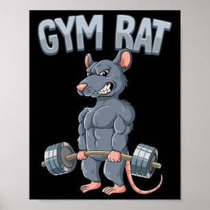 Poster Entraînement Poids Décharge Gym Rat