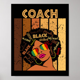 Poster Entraîneur Afro Afro-Américaines Mois de l'histoir