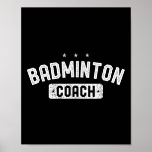 Poster Entraîneur de badminton Badminton vintage