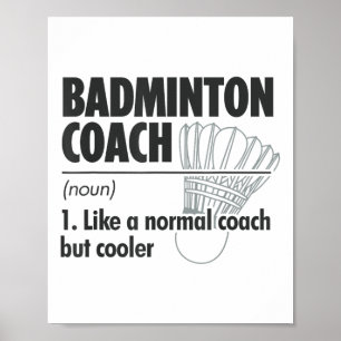 Poster Entraîneur de badminton Définition du nom Badminto