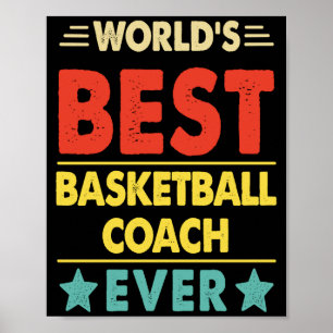 Poster Entraîneur de basket-ball Mondes Entraîneur de bas
