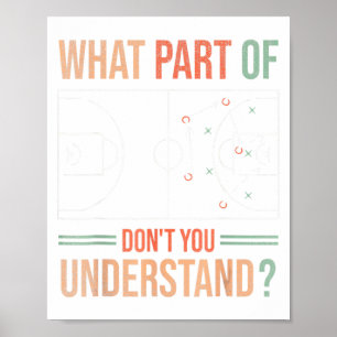 Poster Entraîneur de basket Quelle partie de ne comprenez