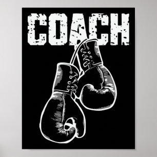 Poster Entraîneur de boxe Kickboxing Gants de boxe rétro