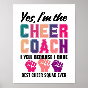 Poster Entraîneur de cheer drôle JE CRIE PARCE QUE JE ME