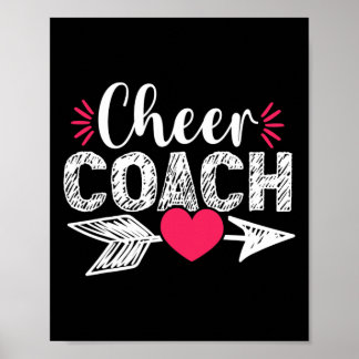 Poster Entraîneur de cheerleading de coeur mignon Tr