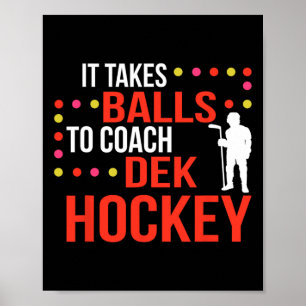 Poster Entraîneur de hockey Dek Fun Entraîneur de hockey